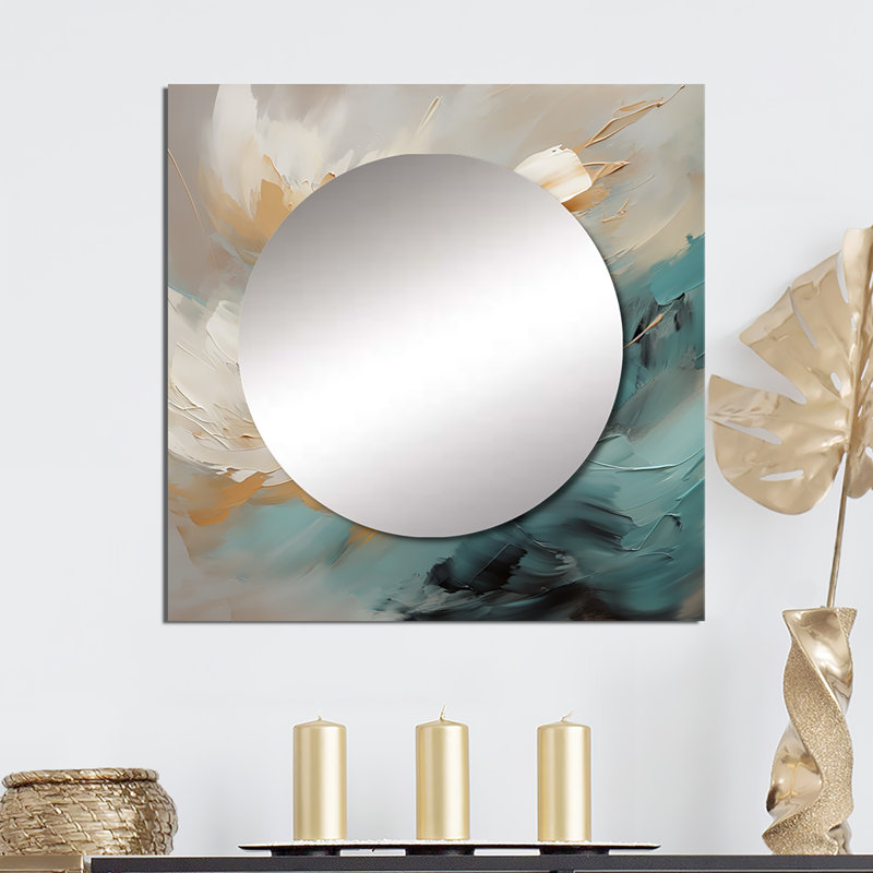 Delrose - Miroir carré abstrait mural pour chambre à coucher, 29 po x 29 po