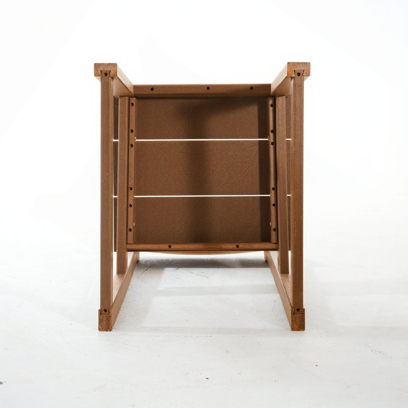 Ensemble de 2 chaises d'extérieur et de jardin en PEHD de style moderniste, Brun