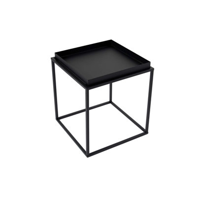 Industrial-Style Coffee Table, Black Metal, 17.7 x 17.7 x 20.5 inches | 100% Durable Metal Construction | Modern Novelty Design, Perfect for Living Room & Office, Stylish and Sturdy Furniture