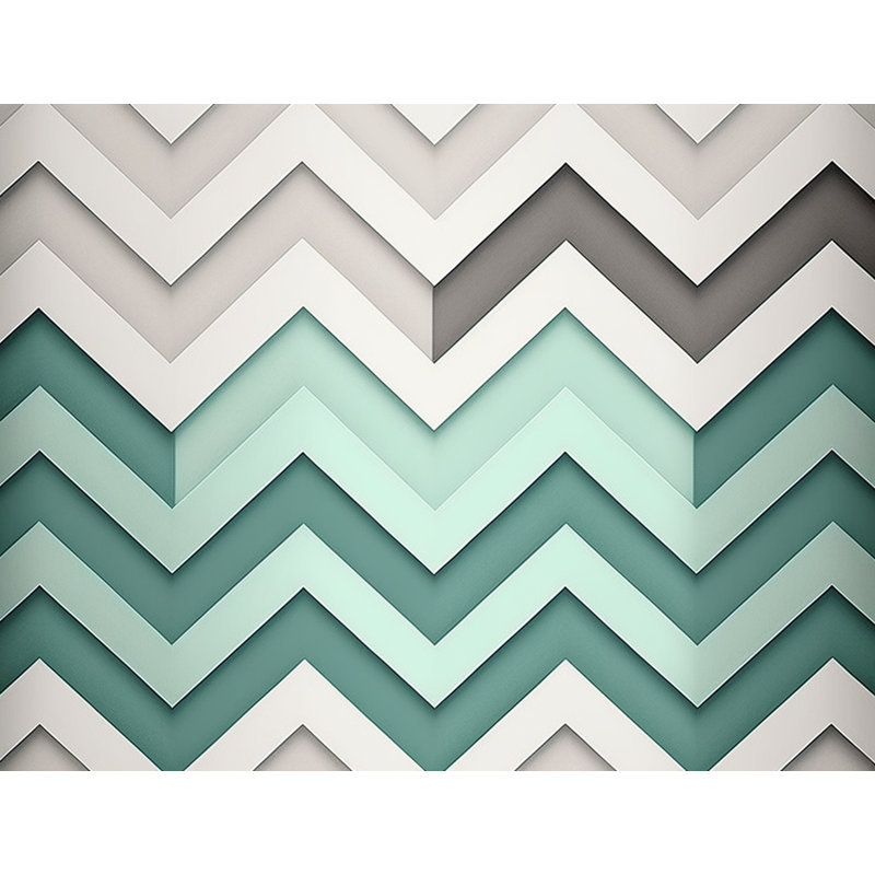 Chevron Comforter, King Comforter, Gray/Turquoise