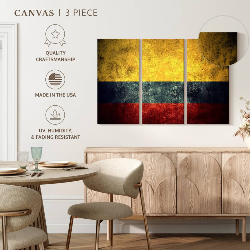 Grunge Colombian Flag, 24" H x 38" W