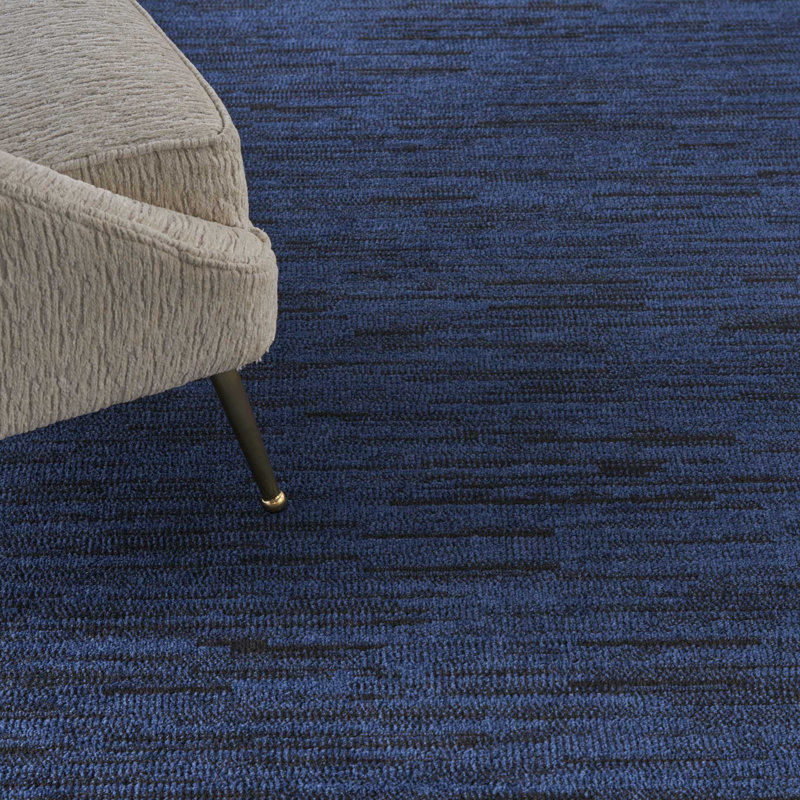 Tapis intérieur / extérieur bleu Mullican Sandy, Rond 8 pi