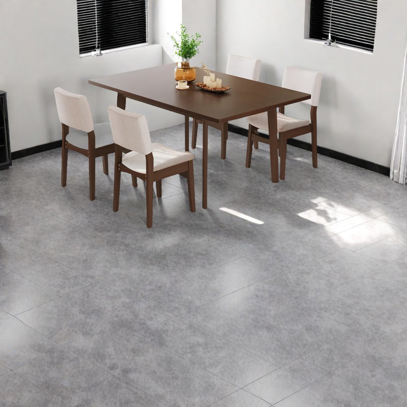Space-saving Modern Dining Table Set, Solid Wood & Linen Chairs, Stylish For Kitchen