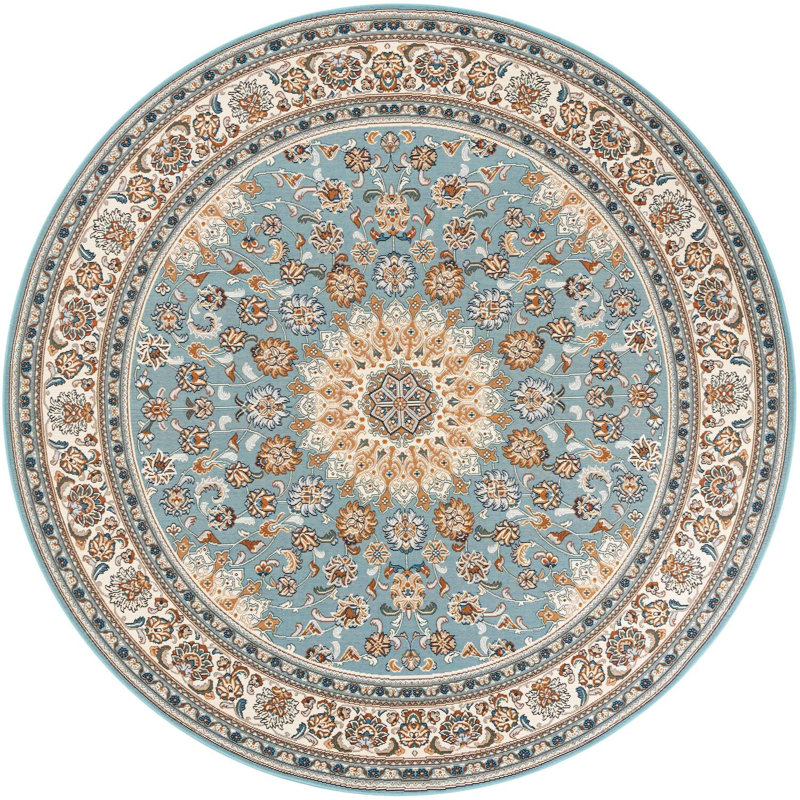 Tapis traditionnel bleu Tollefson, Rond 7 pi 10 po