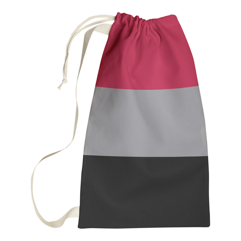 Toronto Fabric Laundry Bag with Handles, Large ( 36" x 28" x 1.5"), Red/Silver/Black