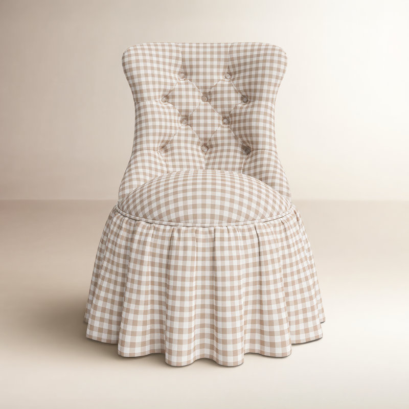 Chaise d'appoint Minnie, Brun clair vichy classique
