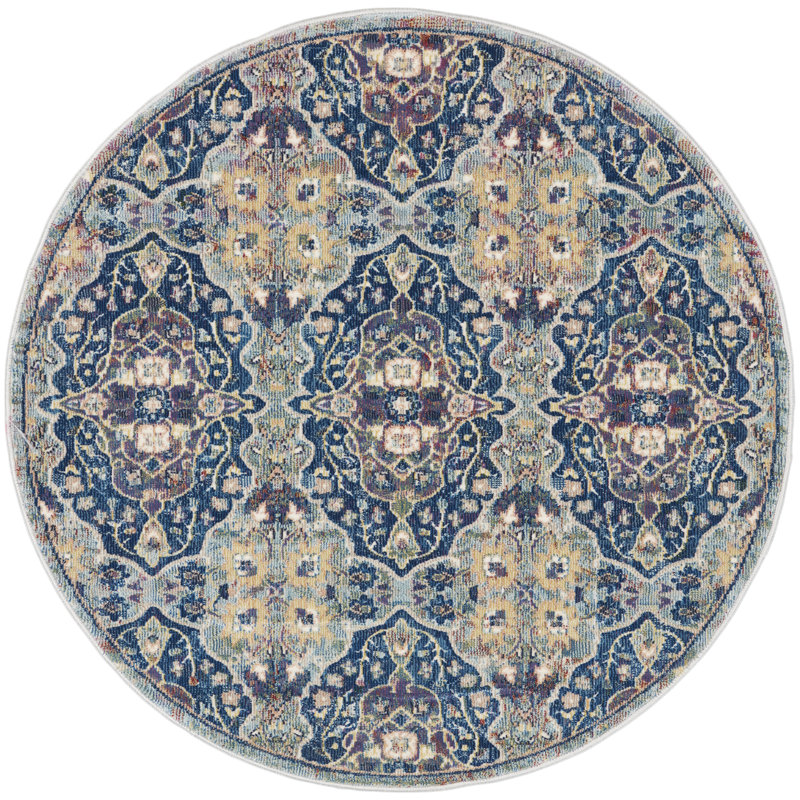 Abstract Area Rug, Round 4'