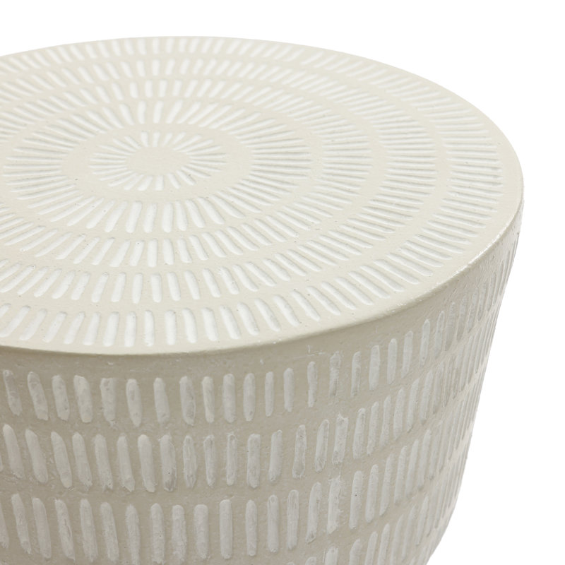 Table d'appoint ronde extérieure et intérieure, Beige