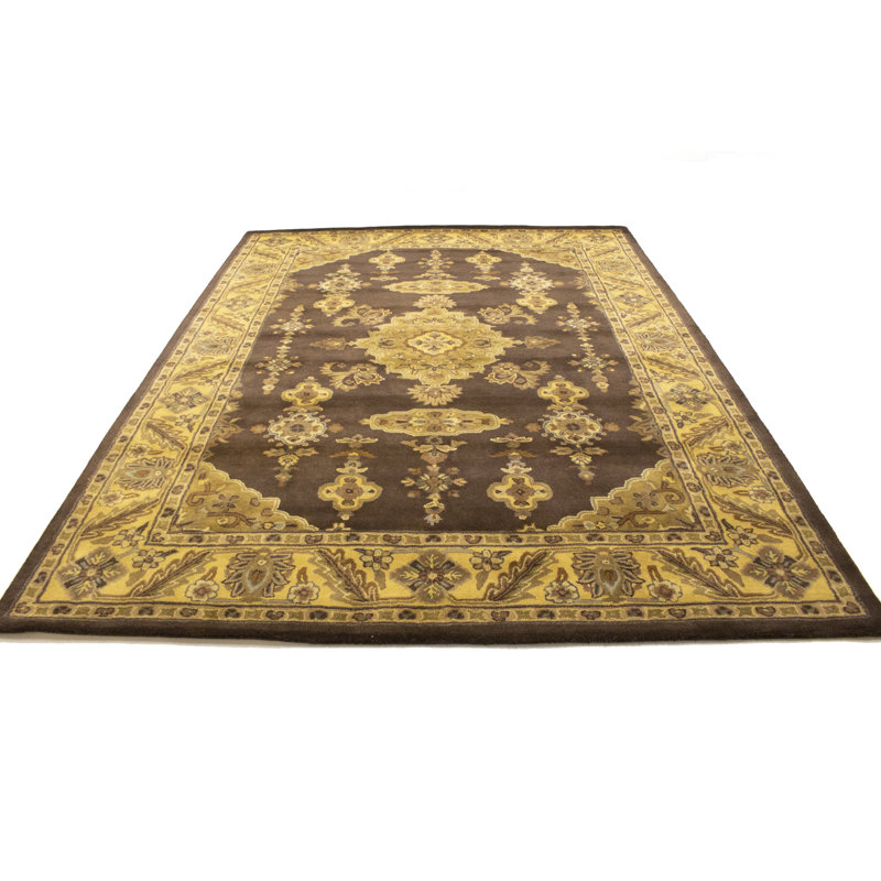 Tapis brun foncé traditionnel traditionnel 8X11