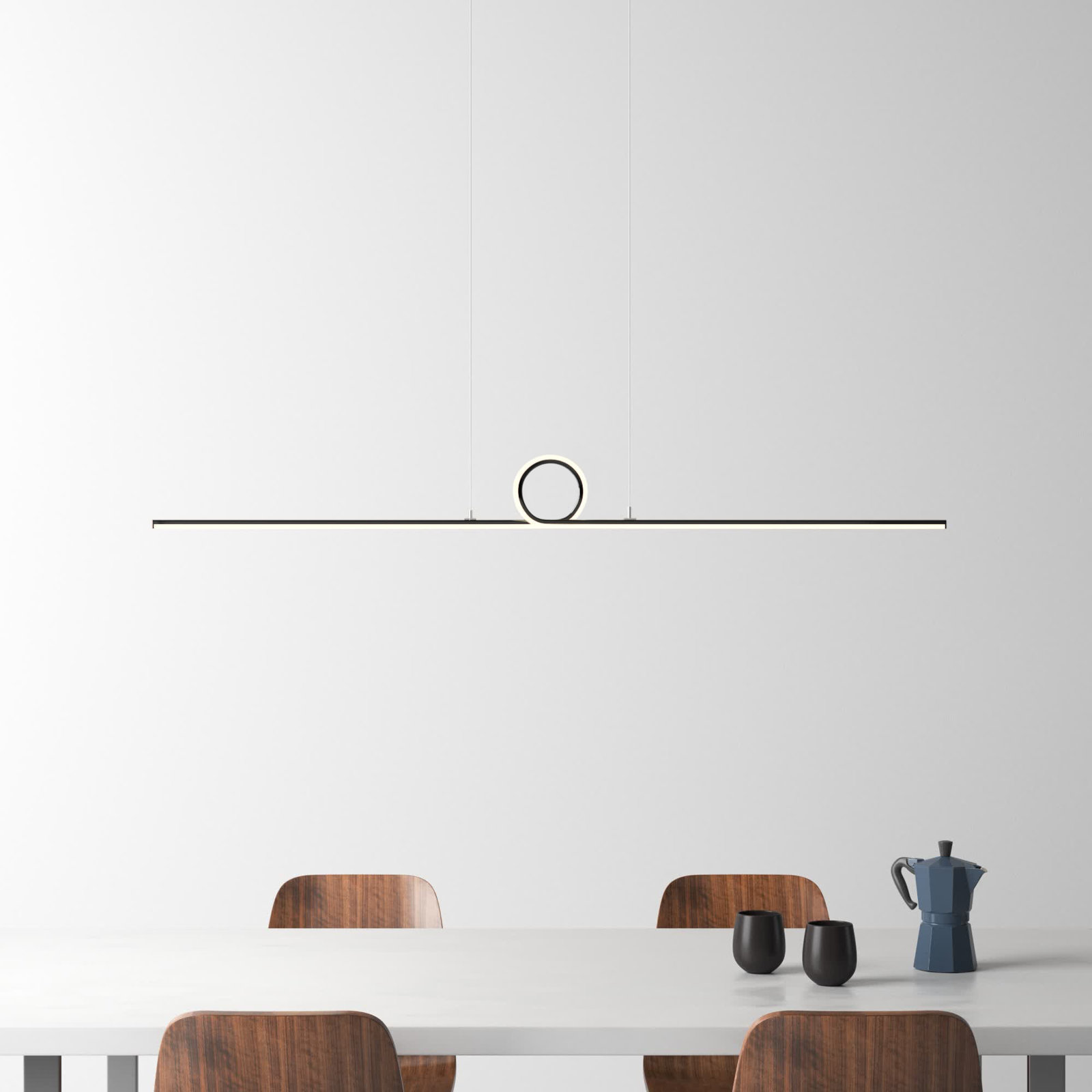 Dane Single Light Dimmable LED Pendant, Black
