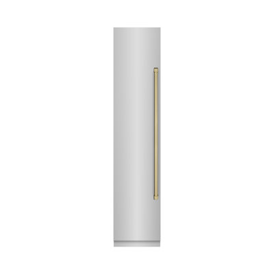 ZLINE Autograph Edition 18 in. 8.6 cu. ft. Left Hinge Column Freezer with Graphite Gray Interior and Champagne Bronze Accents