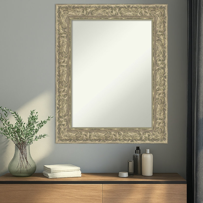 Miroir mural Luxe, 30,75 po x 24,75 po, Argent antique