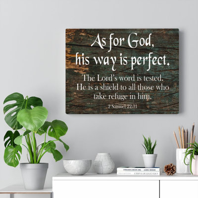 His Way Is Perfect 2 Samuel 22:31 - Wrapped Canvas Print
