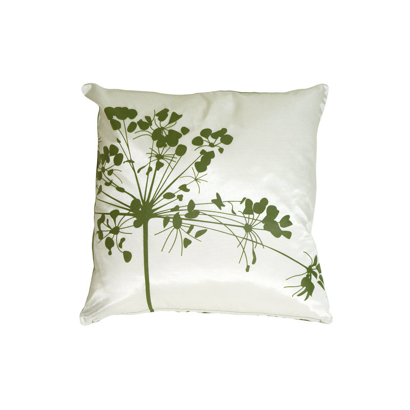 Coussin décoratif fleur Carlea, Blanc / Vert