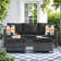 Joette Premium All-Weather Wicker 5 - Person Patio Conversation Sets with Cushions