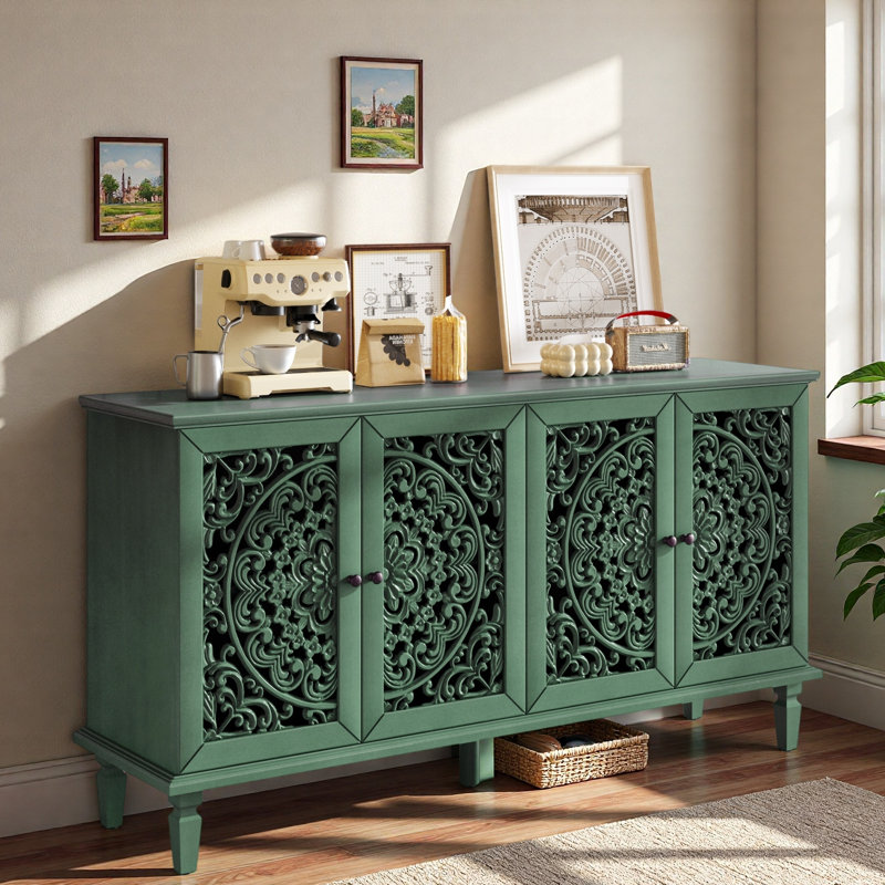 Buffet floral ajouré Floral, Vert antique