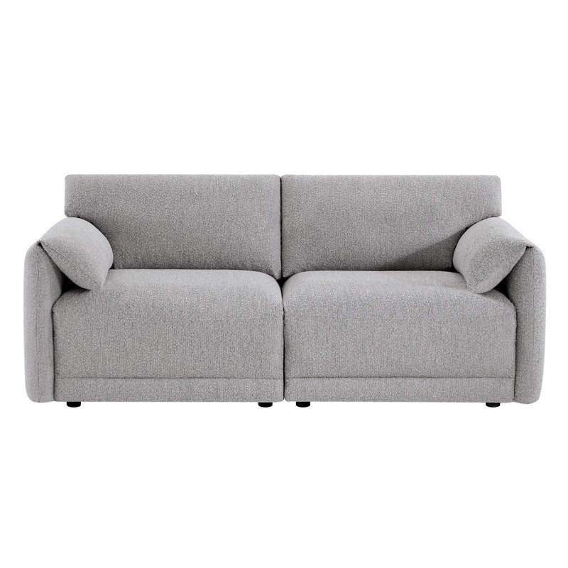 Deandre 80.3'' Boucle 2-Piece Modular Sofa, Gray