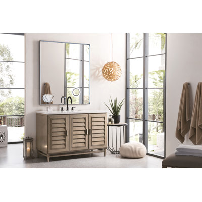 Portland 48" Single Vanity Whitewashed Walnut W/FreePower Wireless Charger