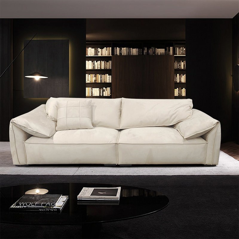94.49" White 100% Polyester Modular Sofa cushion couch, White, 32.68" H x 102.36" W x 45.28" D