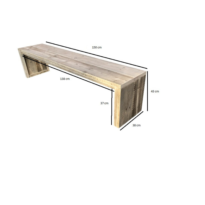 Mendosa Manufactured Wood Wood Outdoor Bench, 78cm H x 150cm W x 38cm D