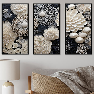 Gray Coral Flowers I - Coastal Coral Under Water Wall Art Print Set