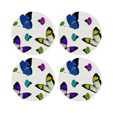 Butterflies Vegan Leather Round Placemats