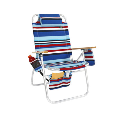 Deluxe XL Tall 17 Inches High Seat Beach Chair for Adults Heavy Duty, Aluminum Frame, Wide Plus Size, 300 lb Capacity