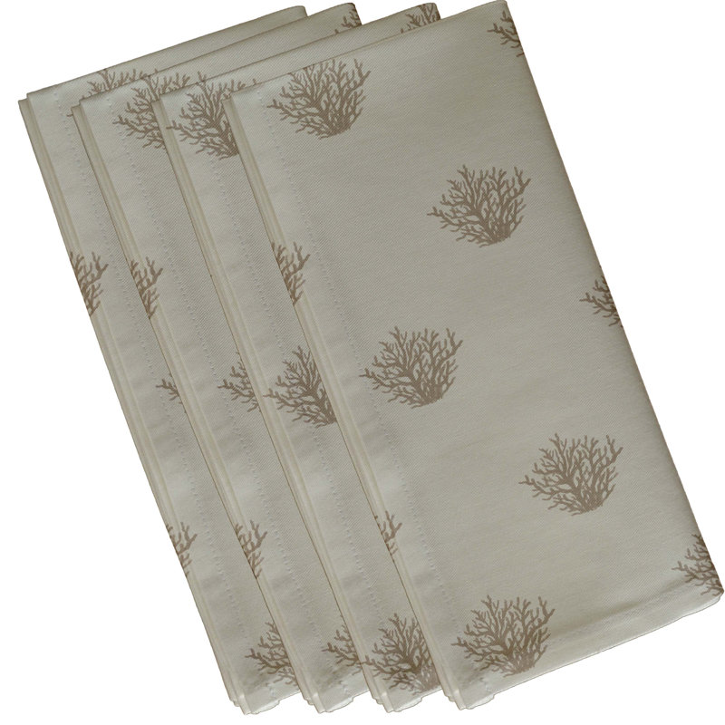 Ensemble de serviettes 4 pièces Lapp Coral Coastal, L 18 po x L 18 po, Aqua clair / aqua
