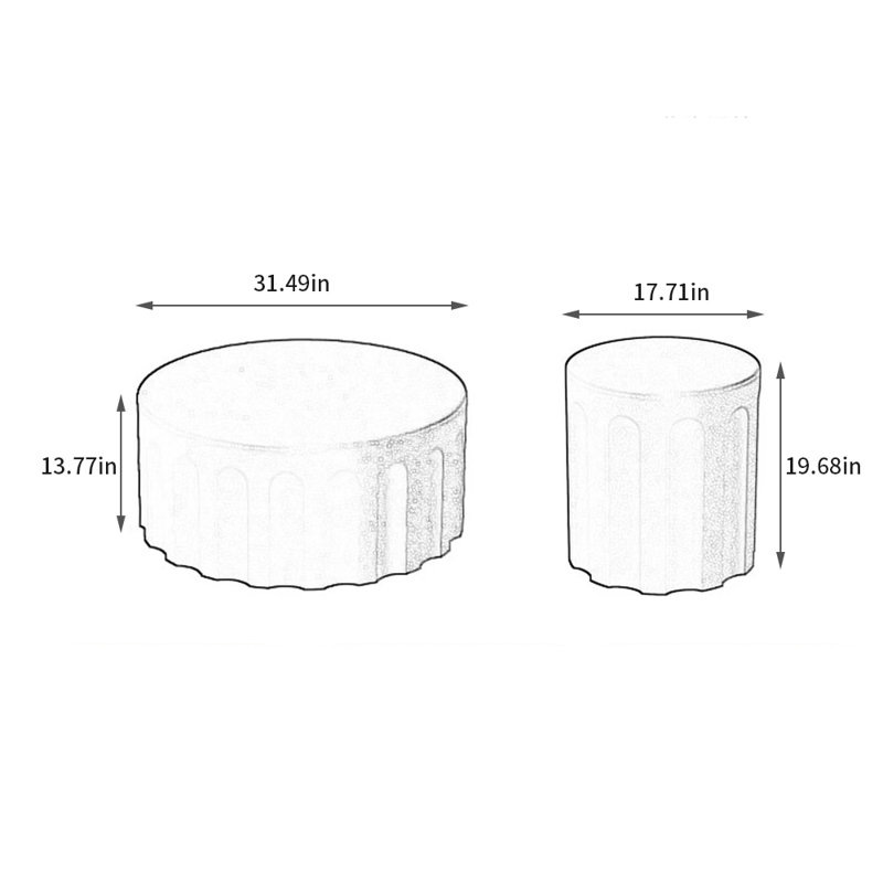 Table basse moderne simple de style crème, Blanc