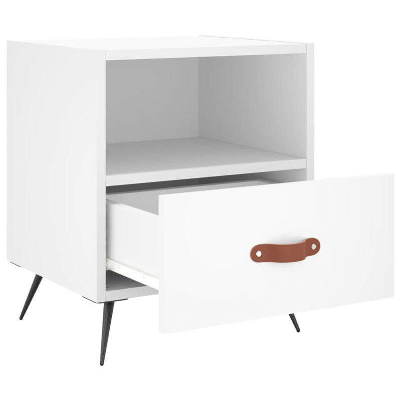 Manasi 40cm W Iron Bedside Table, White