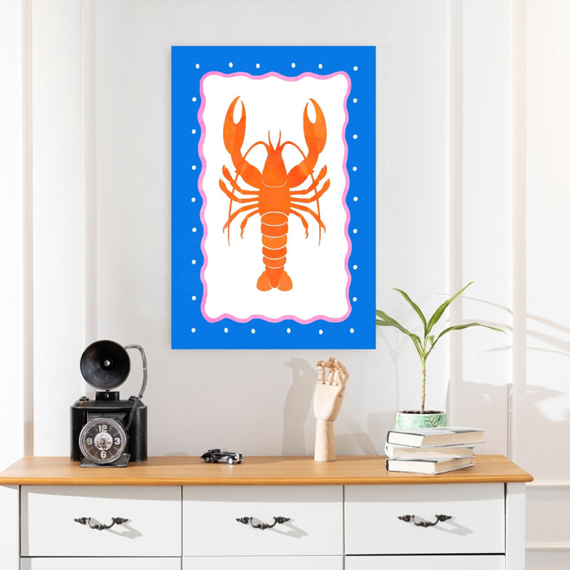 Homard, art mural contemporain, H 24 po x l 16 po