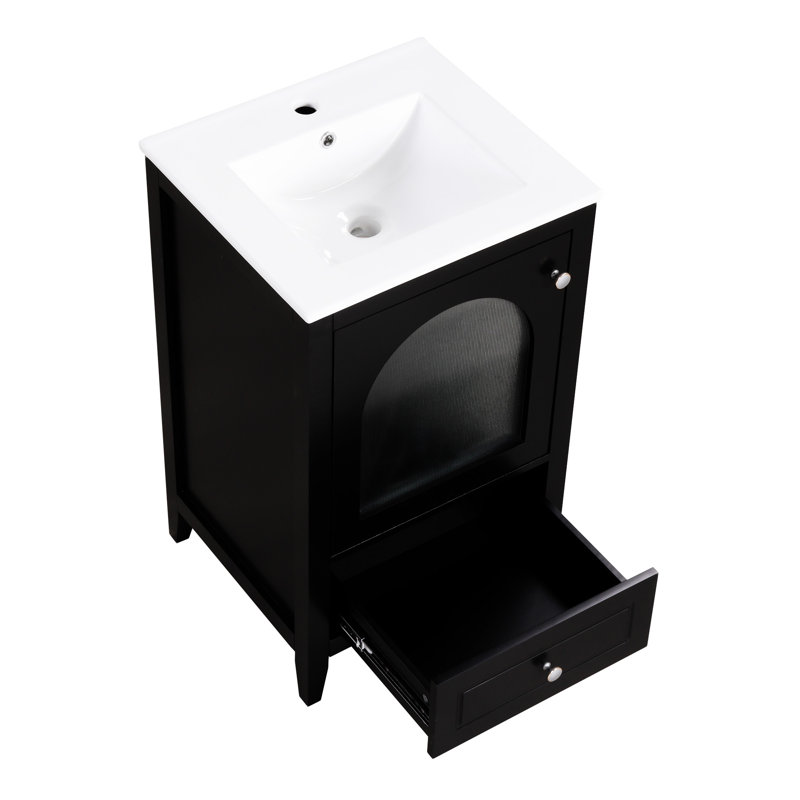 20" Bathroom Vanity With Sink, Noir