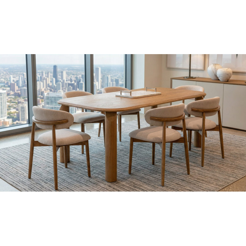 Vienna Dining Table, Natural, 30" H x 70.87" L x 35.43" W