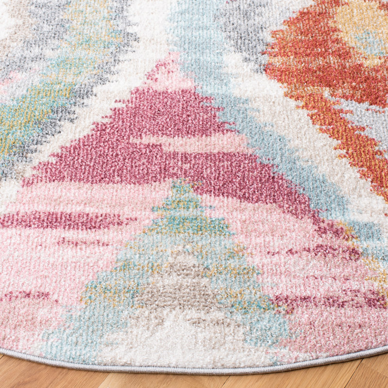 Jugtown Phoenix Performance Ikat Rug, Round 6'7"