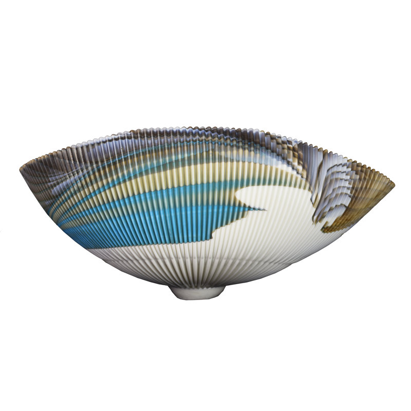 Murano Glass Asymmetrical Shell Vessel Bathroom Sink
