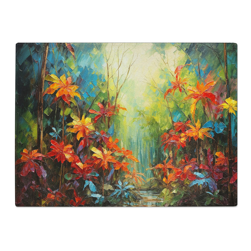 Rain Forest Palette Knife No.2  Glass Chopping Board