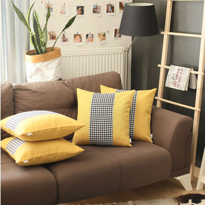 Ensemble de 4 housses de coussin pied-de-poule