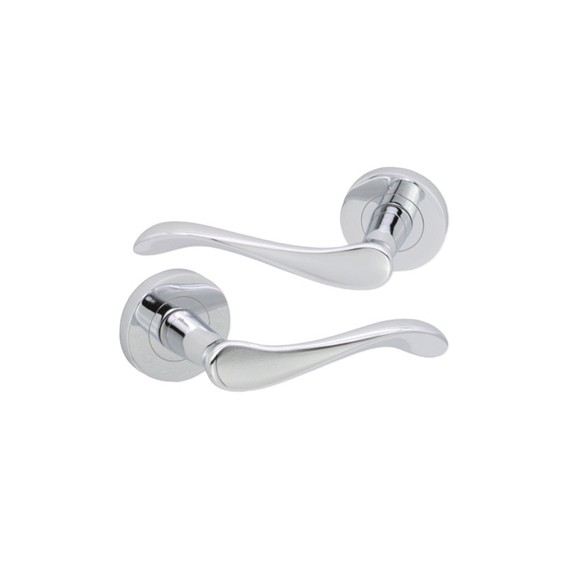 Rosalie Lever Door Handle, Polished Chrome
