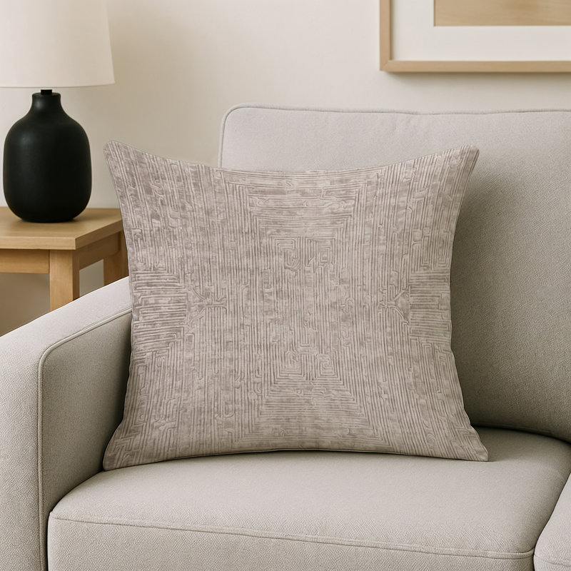 Coussin décoratif intérieur et extérieur Modern, Gris abstrait 155, Carré 20 po