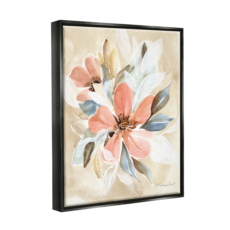 «Pink Lily Floral», art mural sur toile flottante par Kelley Talent, H 21 po x l 17 po x P 1,7 po