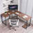 Computer L-Shaped Desk Corner Gaming Desk with Drawers Storage Shelves-619107611