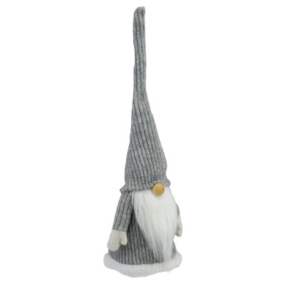 Décoration de table 14 "gnome de Noël debout gris et blanc