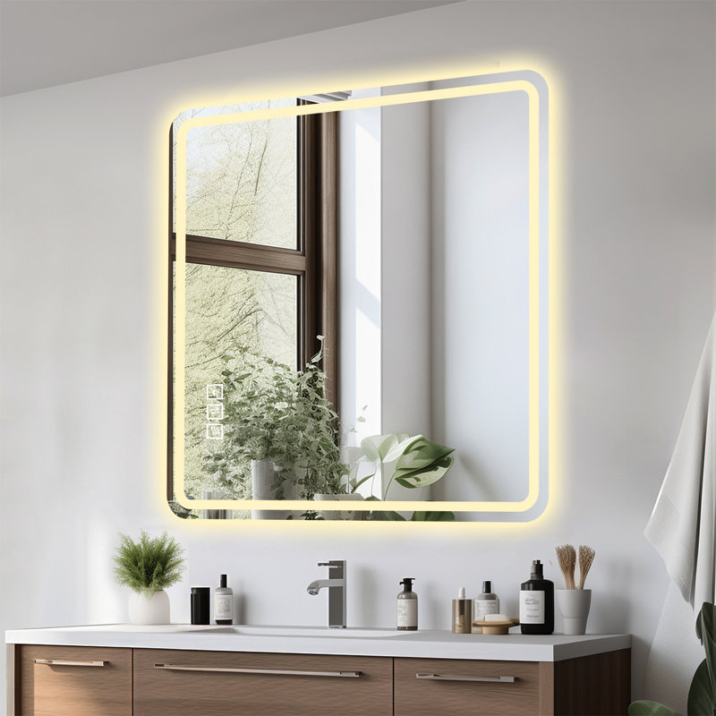 Miroir de salle de bain 36 po x 36 po -, brouillard, rouille, d'apprentissage 36 x 36 po, Existance