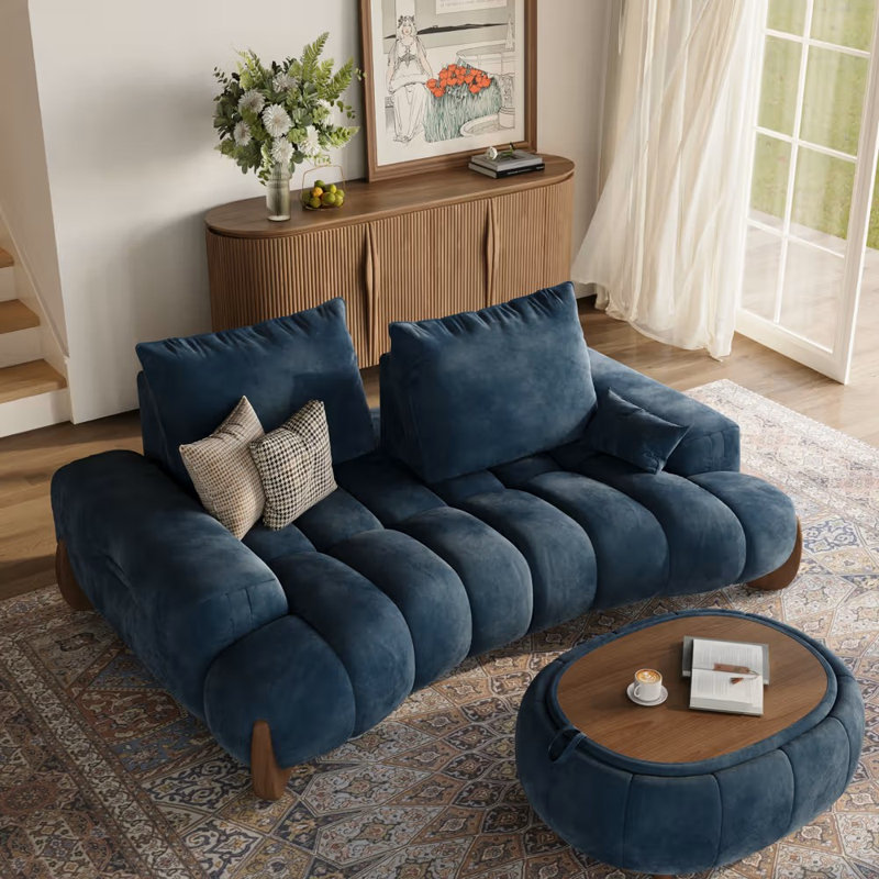 85 " Velvet Reclining L-Shaped Sectional