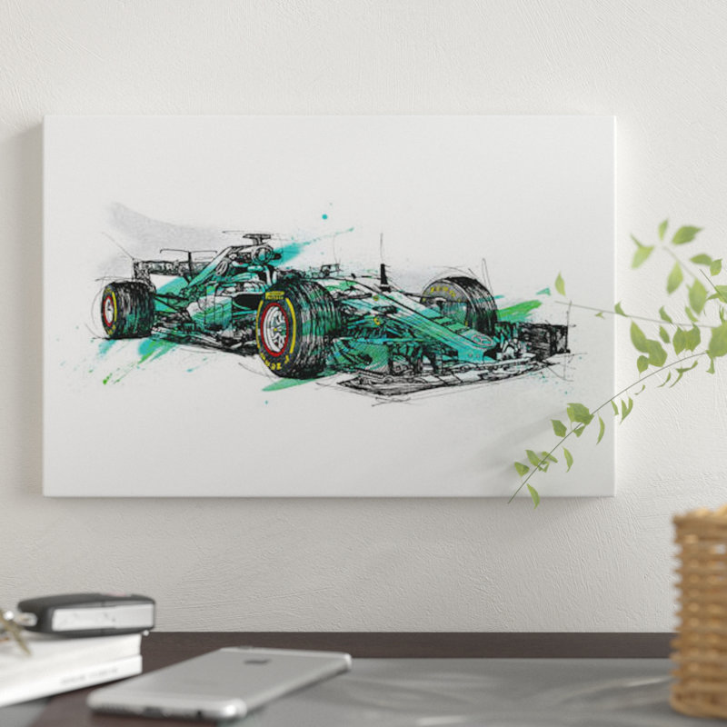 « f1 hamilton », impression sur toile, H 26 po x l 40 po x P 1,5 po, Pas de tapis, Toile tendue