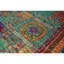 Tapis vert / orange / bleu noué à la main de haute qualité