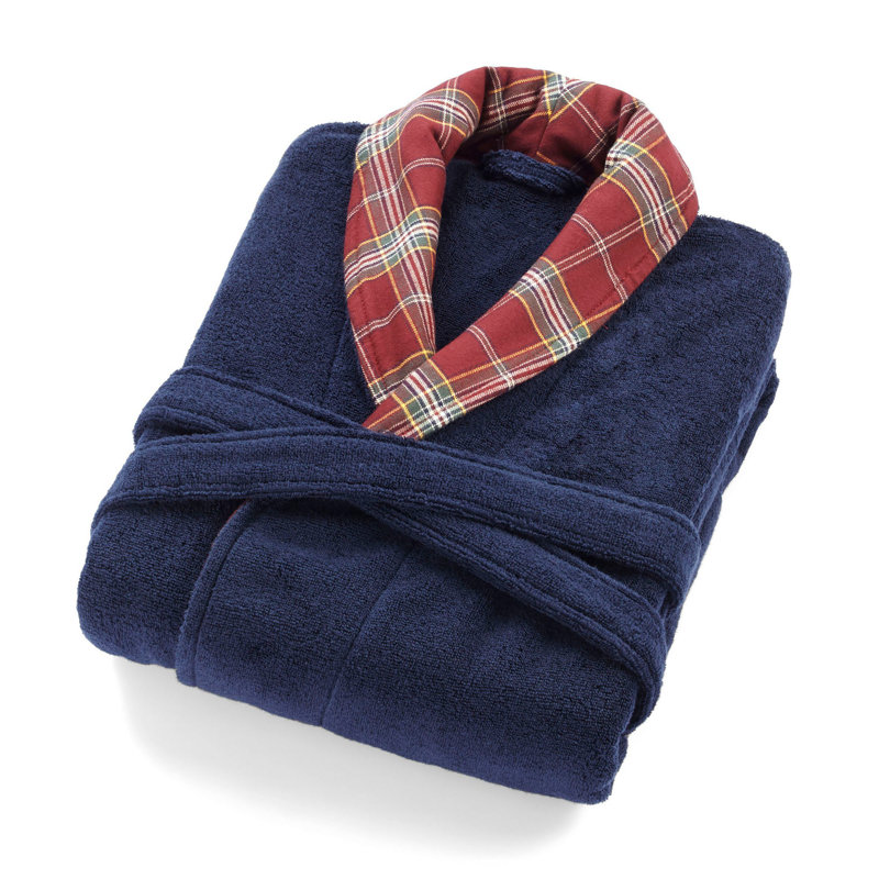 Peignoir mi-mollet unisexe avec poches Boffa, Bleu