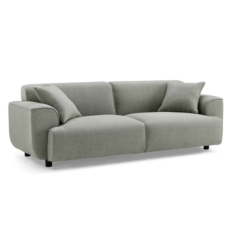 Wallas 231.1Cm Round Arms Sofa,  Grey Polyester Blend