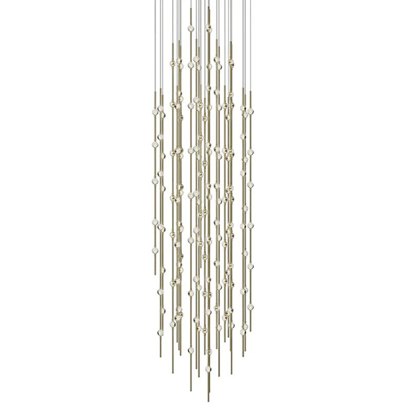 Constellation 156 - Light LED Pendant, Clear, Satin Brass, 2700K