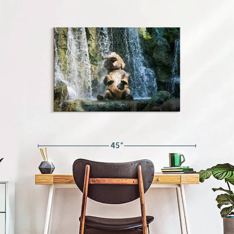 Elephant Bath Time, 24" H x 36" W